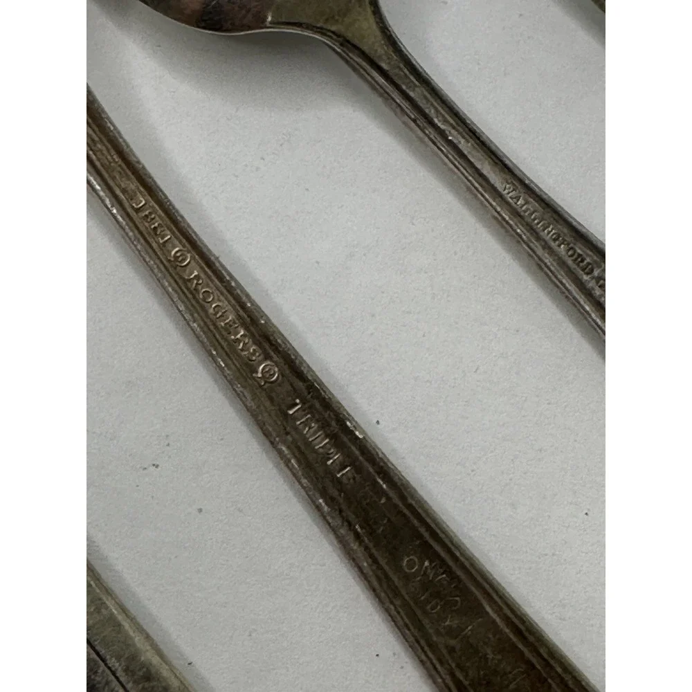 Silver Plated Flatware Lot Ladle Meat Fork Cocktail Butter Knife Spoon 11 pc VTG